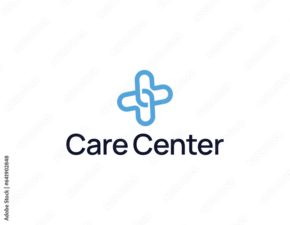 Simple Health Care Abstract Plus Shape Logo Design Template Simple Health Care Abstract Plus Shape Logo Design Template