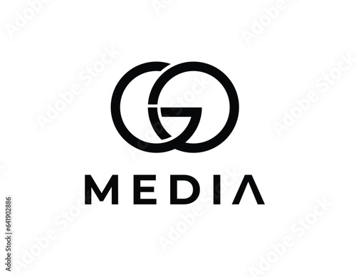 Simple Typographic GO Letter Logo Design Template