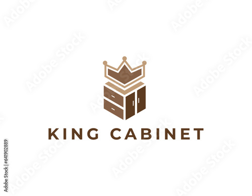Simple Wood Cabinet Business Logo Design Template