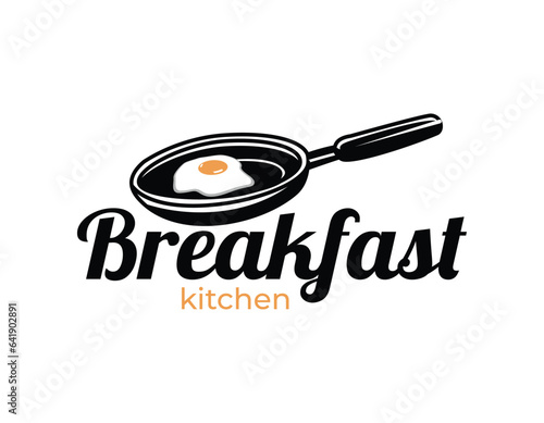 Sunny Side Up Frying pan Food Kitchen Business Logo Design Template