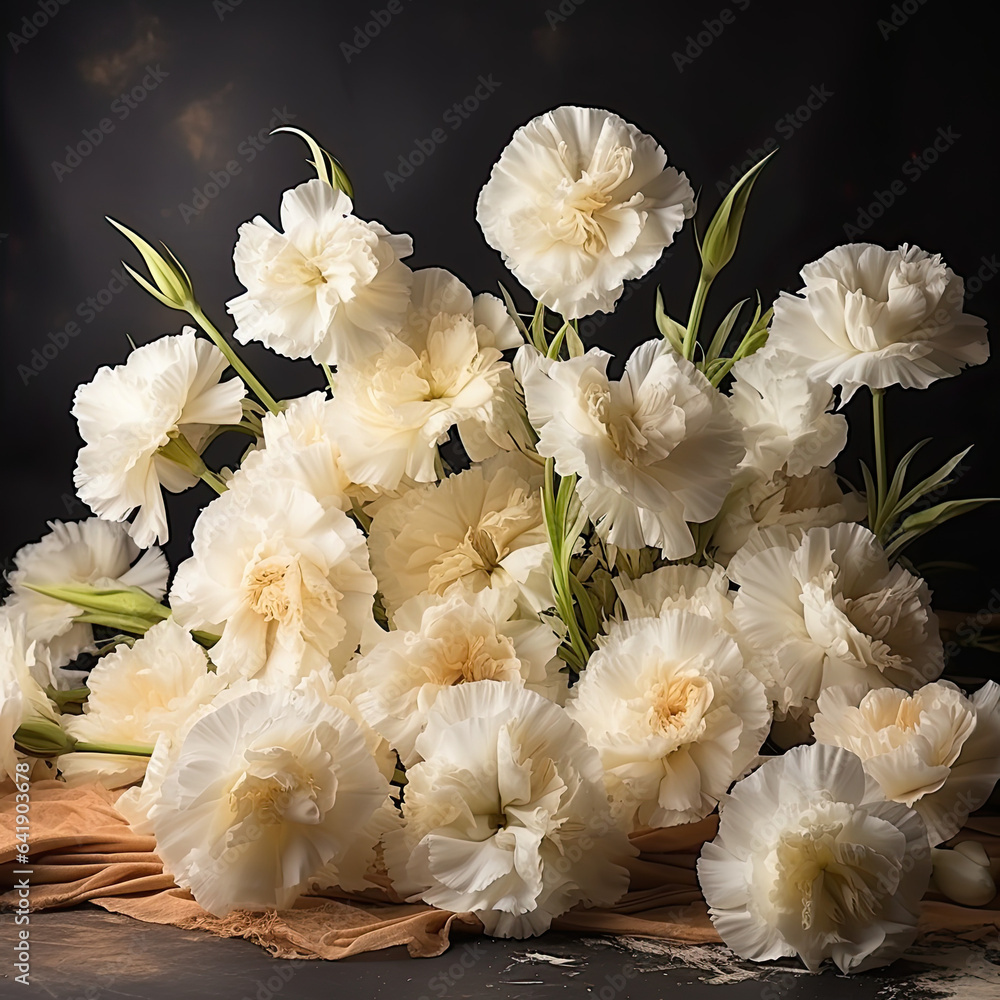 White Carnation Flowers for Photography Background, Photo Backdrop ...