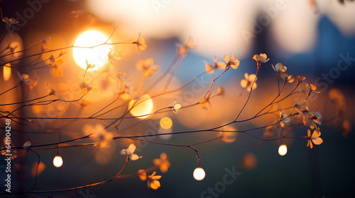 秋の夕暮れに輝く球ボケの美しい花たち © Hanako ITO
