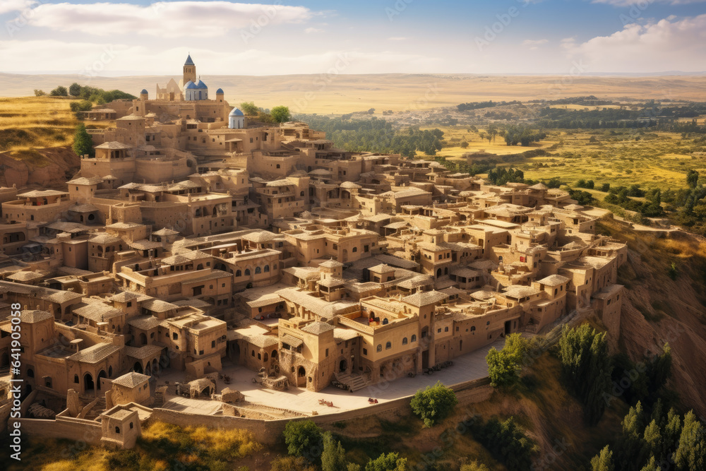 Timeless Majesty: Aerial Glimpse of Enchanting Ancient City, Rich in Vibrant Culture & Architectural Heritage