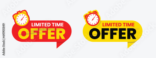Limited time over sticker label banner for sale event and media promotion