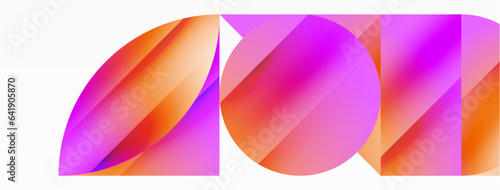 Serene gradient template. Circles and triangles mingle in minimalist perfection. Gentle fusion of forms and hues creates balanced yet captivating backdrop, embodying modern sophistication