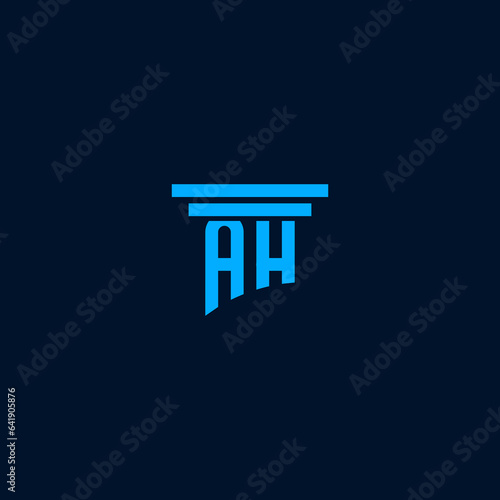 ah letter design logo