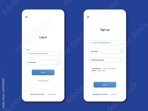 Vector login ui ux design concept and illustration