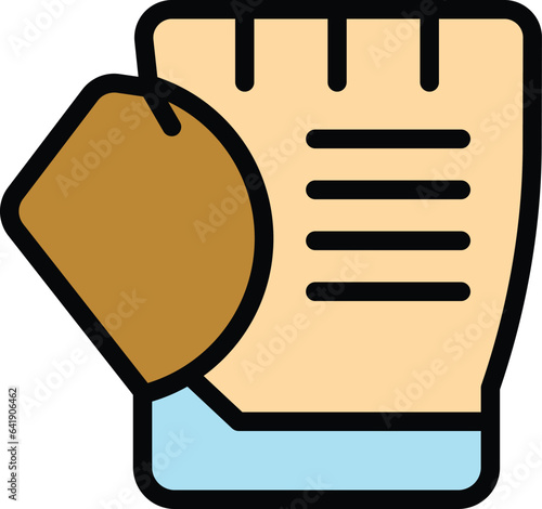 Fight glove icon outline vector. Hand keeper. Bike punch color flat