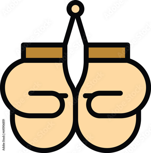 Sport gloves icon outline vector. Glove box. Hand keeper color flat