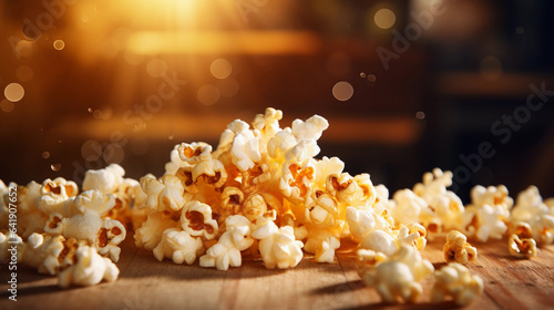 A Bunch of Popcorn, Capturing the Irresistible Texture and Crunchiness of These Mouthwatering Movie-Night Favorites