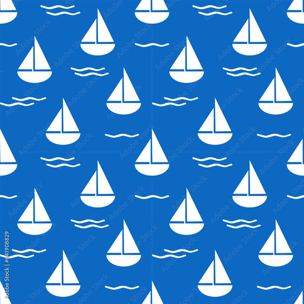 seamless pattern with sailing ships