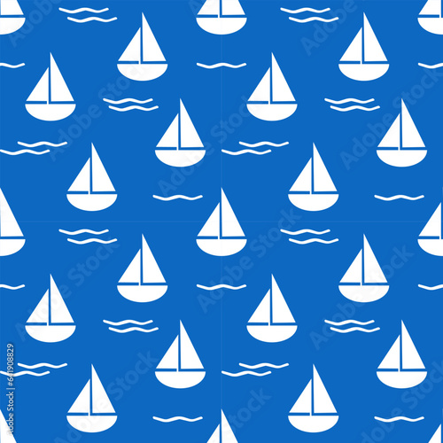 seamless pattern with sailing ships