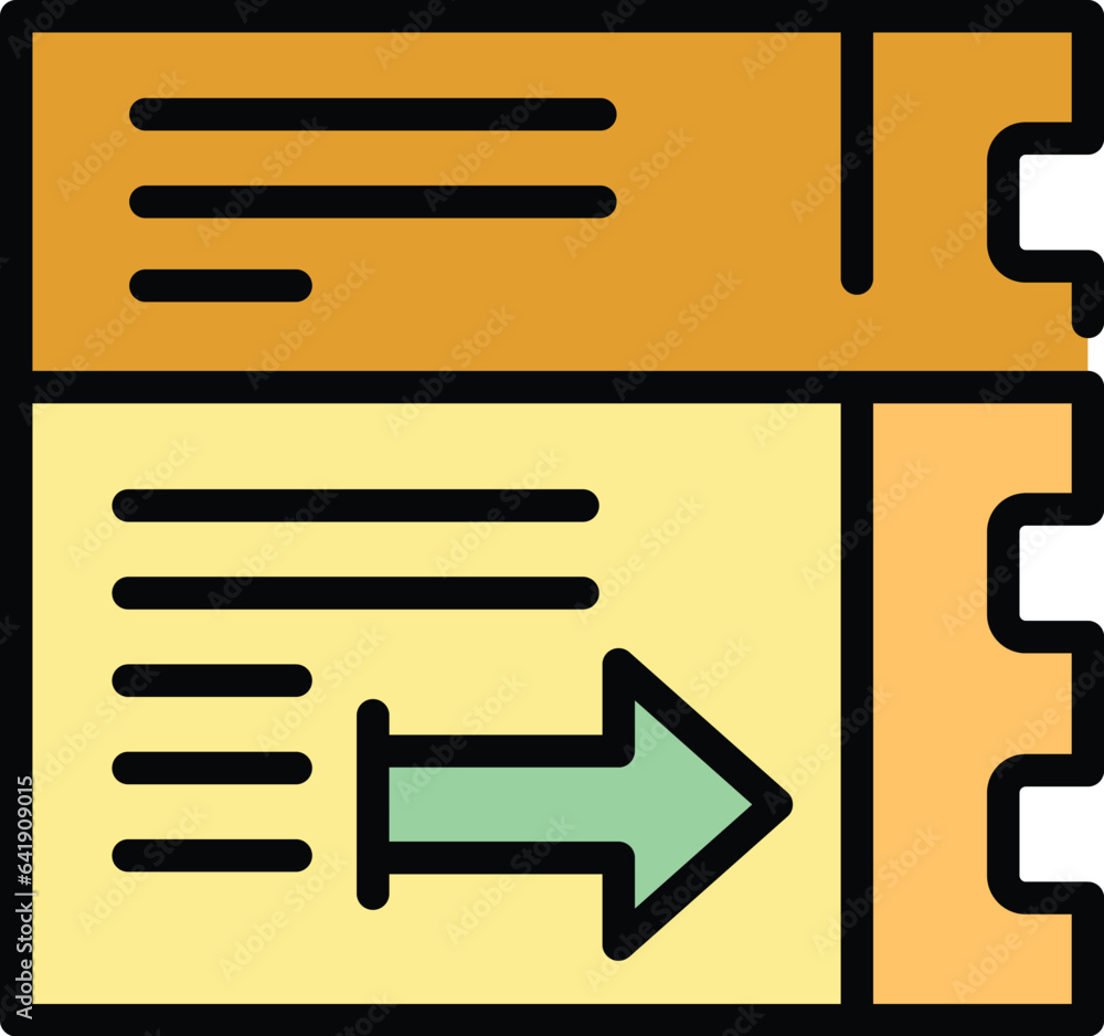 Entry cinema icon outline vector. Ticket movie. Film show color flat Entry cinema icon outline vector. Ticket movie. Film show color flat