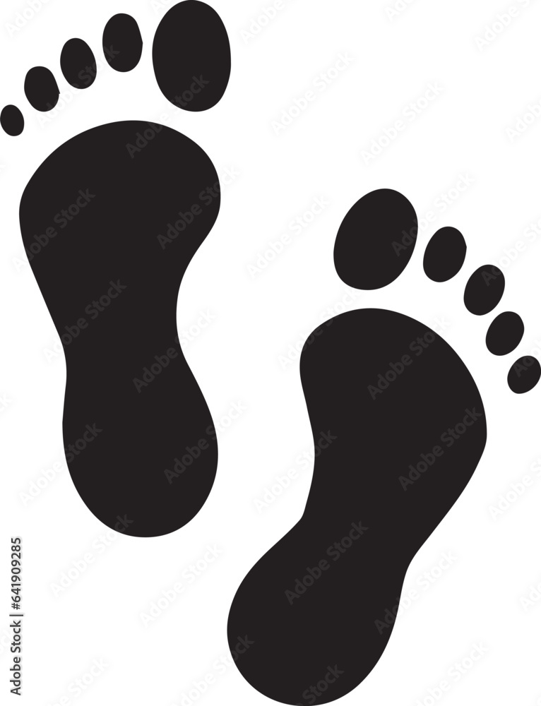 Footprint vector silhouette illustration Footprint vector silhouette illustration