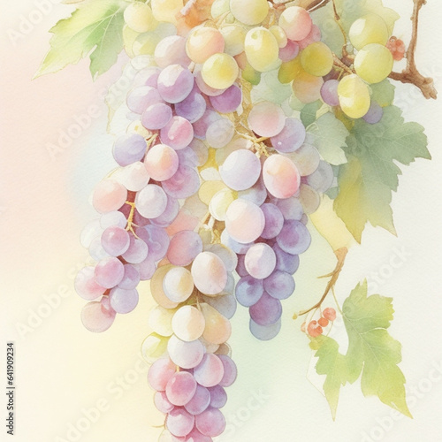 watercolor painting of wine frapes