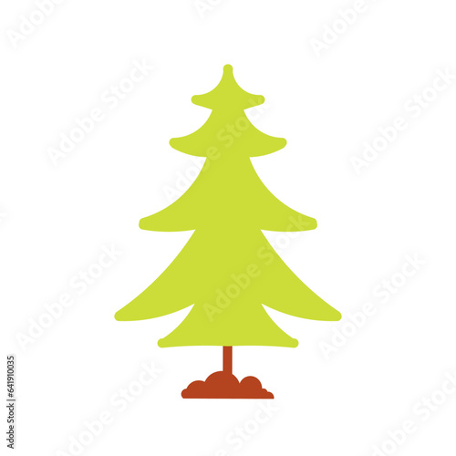 Spruce Tree Flat Illustration