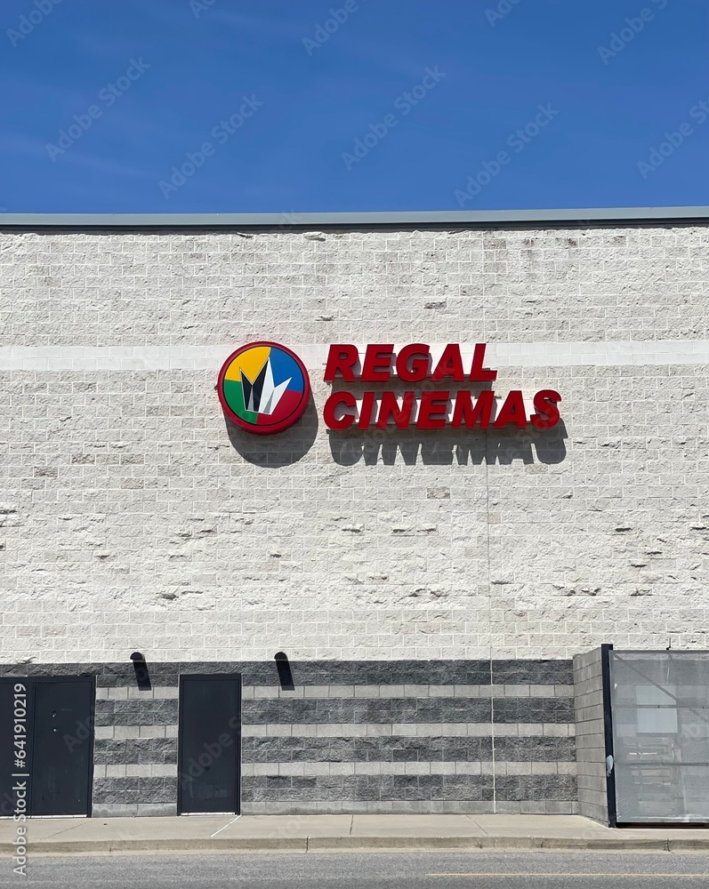 Spokane, WA/USA August 2023 Exterior of a Regal Cinemas Movie