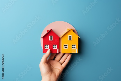 Hands holding a house, factors to mortgage new house banking broker money bank withdraw electricity utility bill location law capital fund home insurance background