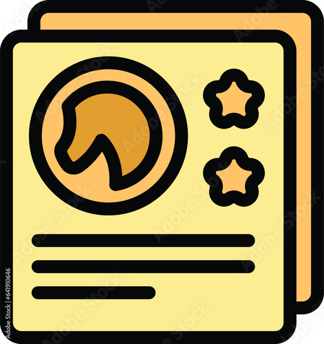 Jockey sport cv icon outline vector. Race horse. Derby track color flat