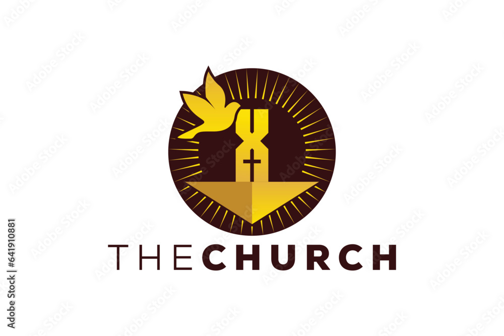 Trendy and Professional letter X church sign Christian and peaceful vector logo design