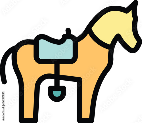 Hippodrome horse icon outline vector. Race sport. Melbourne cup color flat