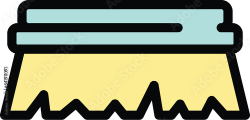 Horse clean brush icon outline vector. Race sport. Cup run fast color flat