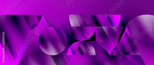 Captivating abstract backdrop composed of interlocking triangles and circles, forming an intriguing dance of shapes and patterns that exude both elegance and modernity