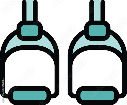 Jockey support icon outline vector. Derby betting. Horse race color flat