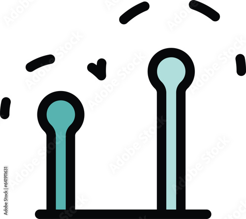 Hippodrome stand icon outline vector. Race sport. Horse jockey color flat