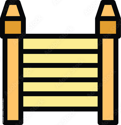 Horse obstacle icon outline vector. Race sport. Jockey derby color flat