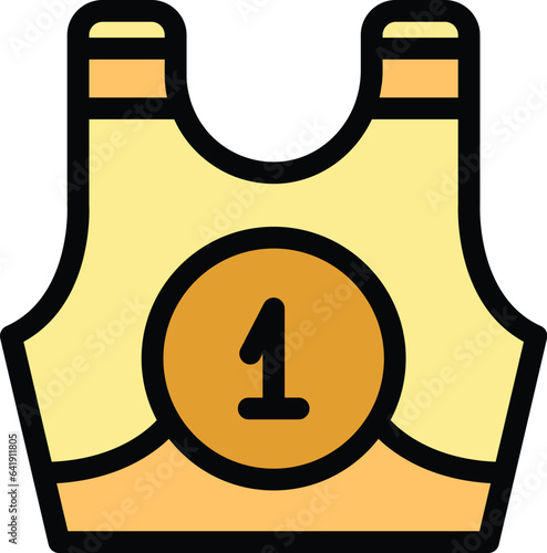 Jockey number cloth icon outline vector. Race horse. Sport derby color flat