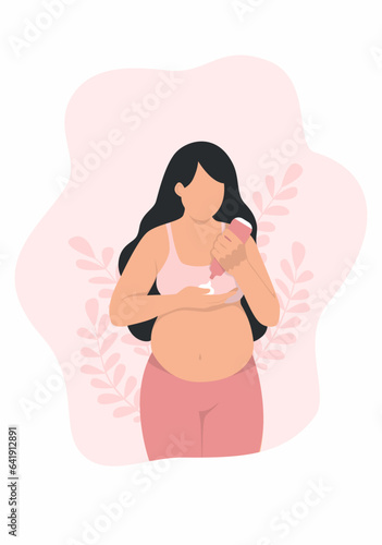 Pregnant women apply cream