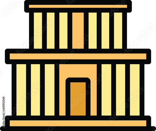 Strong opera house icon outline vector. City landmark. World culture color flat