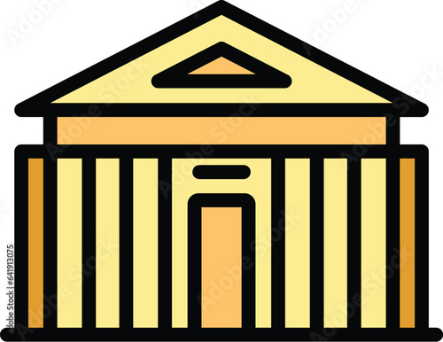 Culture opera house icon outline vector. City world. Europe architecture color flat