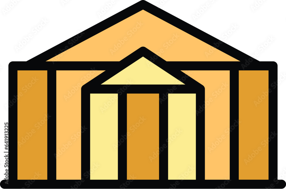 Culture centre icon outline vector. City landmark. Travel tower color flat Culture centre icon outline vector. City landmark. Travel tower color flat