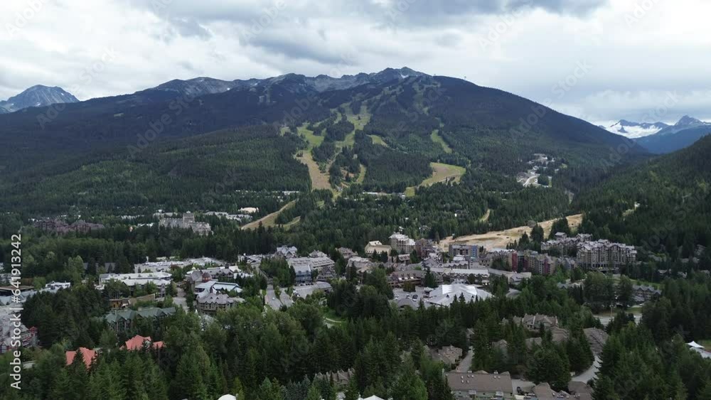 Whistler, British Columbia wide shot by drone Whistler, British Columbia wide shot by drone