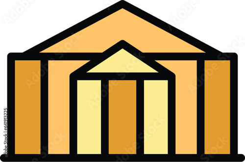 Culture centre icon outline vector. City landmark. Travel tower color flat