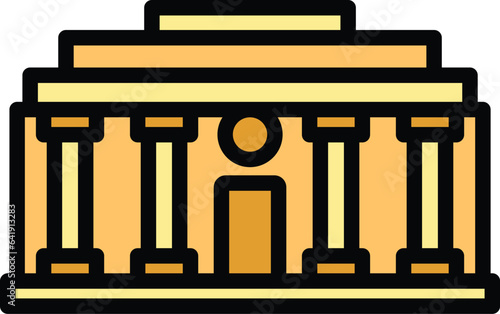 Colosseum house icon outline vector. Travel landmark. Tourism capitol color flat