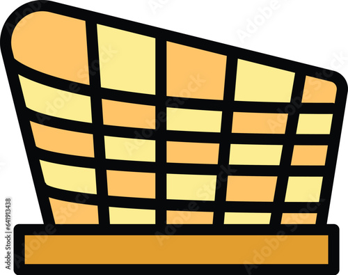 Abstract opera house icon outline vector. World monument. Architecture travel color flat