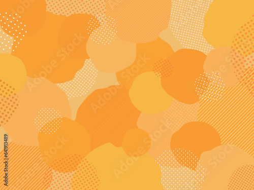 Stampa su tela 背景素材 オレンジ色 黄色 幾何学模様のポップなバックグラウンド素材 ドット ストライプ