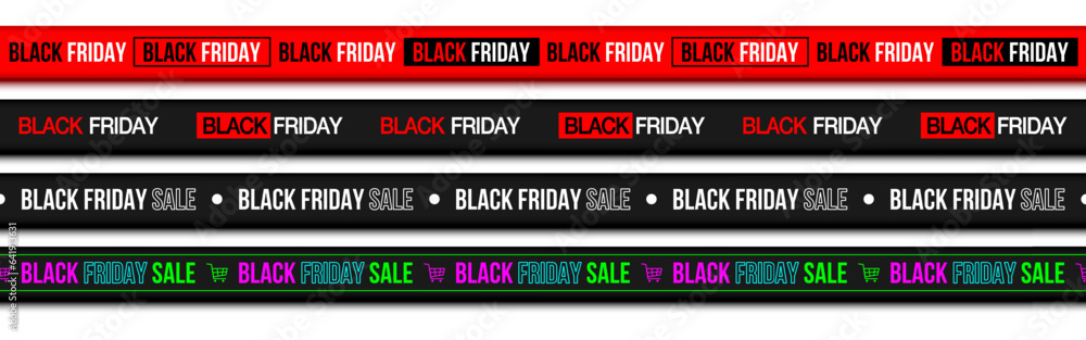 Set of Black Friday Sale banner design Advertising stripes in seamless patterns on white background. .Vector illustration. Set of Black Friday Sale banner design Advertising stripes in seamless patterns on white background. .Vector illustration.