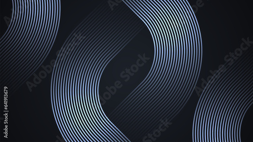 Black simple abstract background with lines in a curved style geometric style as the main element.