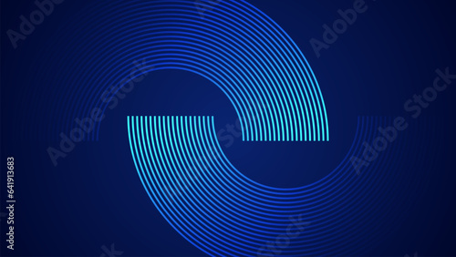Dark blue simple abstract background with lines in a curved style geometric style as the main element.