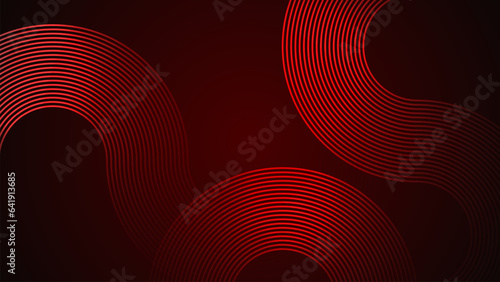 Dark red simple abstract background with lines in a curved style geometric style as the main element.