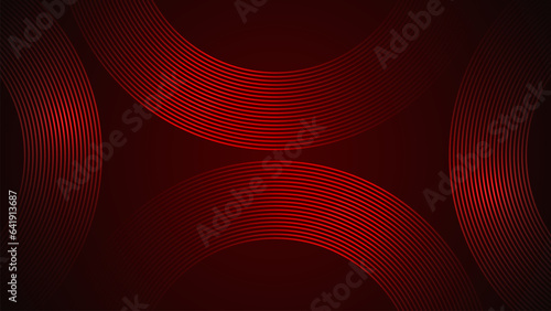 Dark red simple abstract background with lines in a curved style geometric style as the main element.