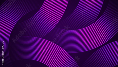 Dark violet simple abstract background with lines in a curved style geometric style as the main element.