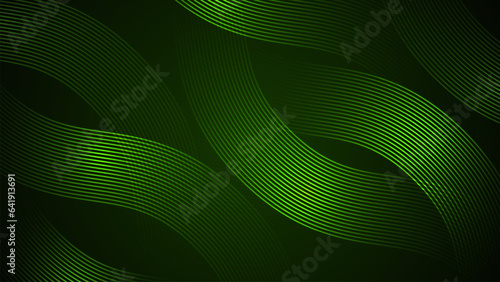 Dark green simple abstract background with wave style lines as the main element.
