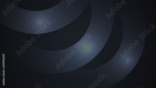 Black simple abstract background with lines in a curved style geometric style as the main element.