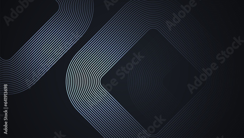 Black simple abstract background with lines in a curved style geometric style as the main element.
