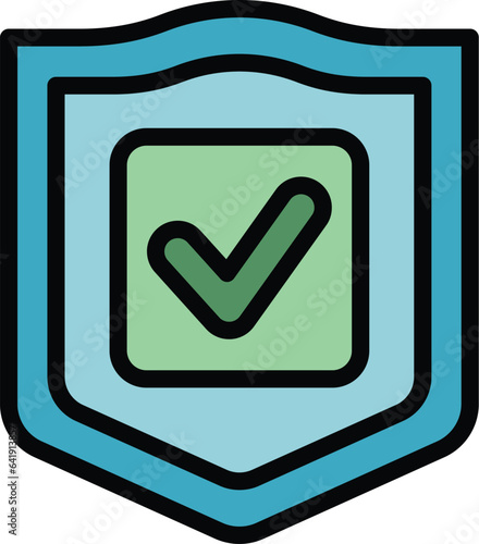 Safe water icon outline vector. Safety line. Guard vest color flat